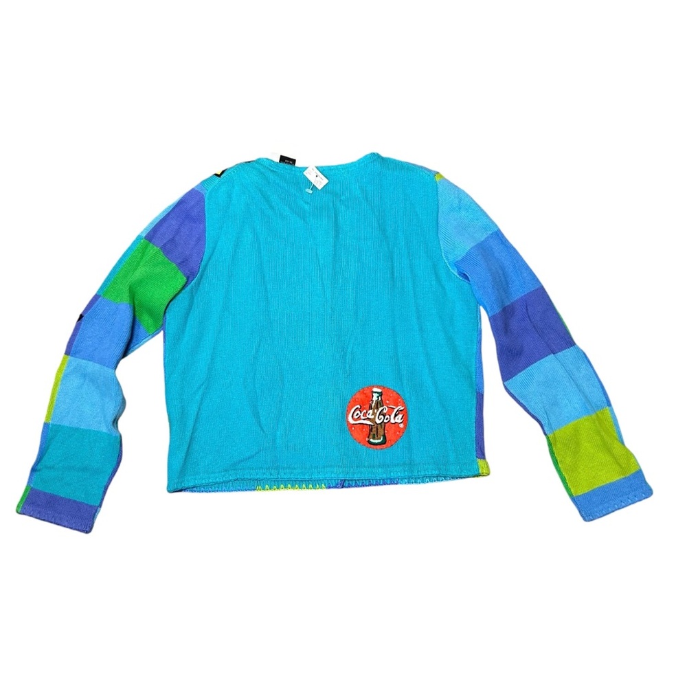 Vintage Michael Simon x Coca-Cola Patchwork Cardigan 90s NWT Medium Rare - Picture 4 of 6